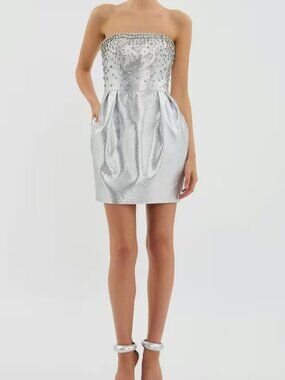 NWT Rebecca Vallance Regina crystal-embellished minidress - US 0